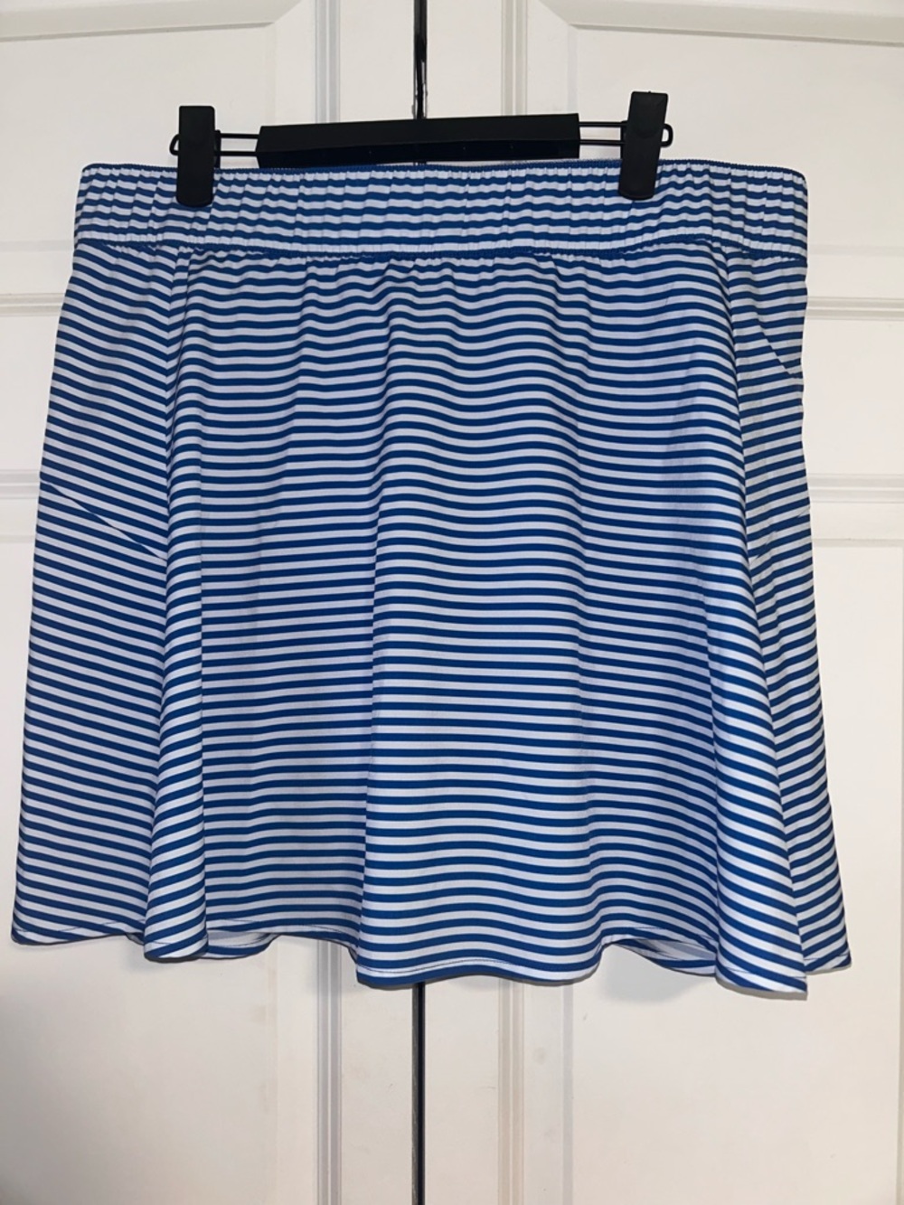Talbots Blue and White Striped Skater Skirt